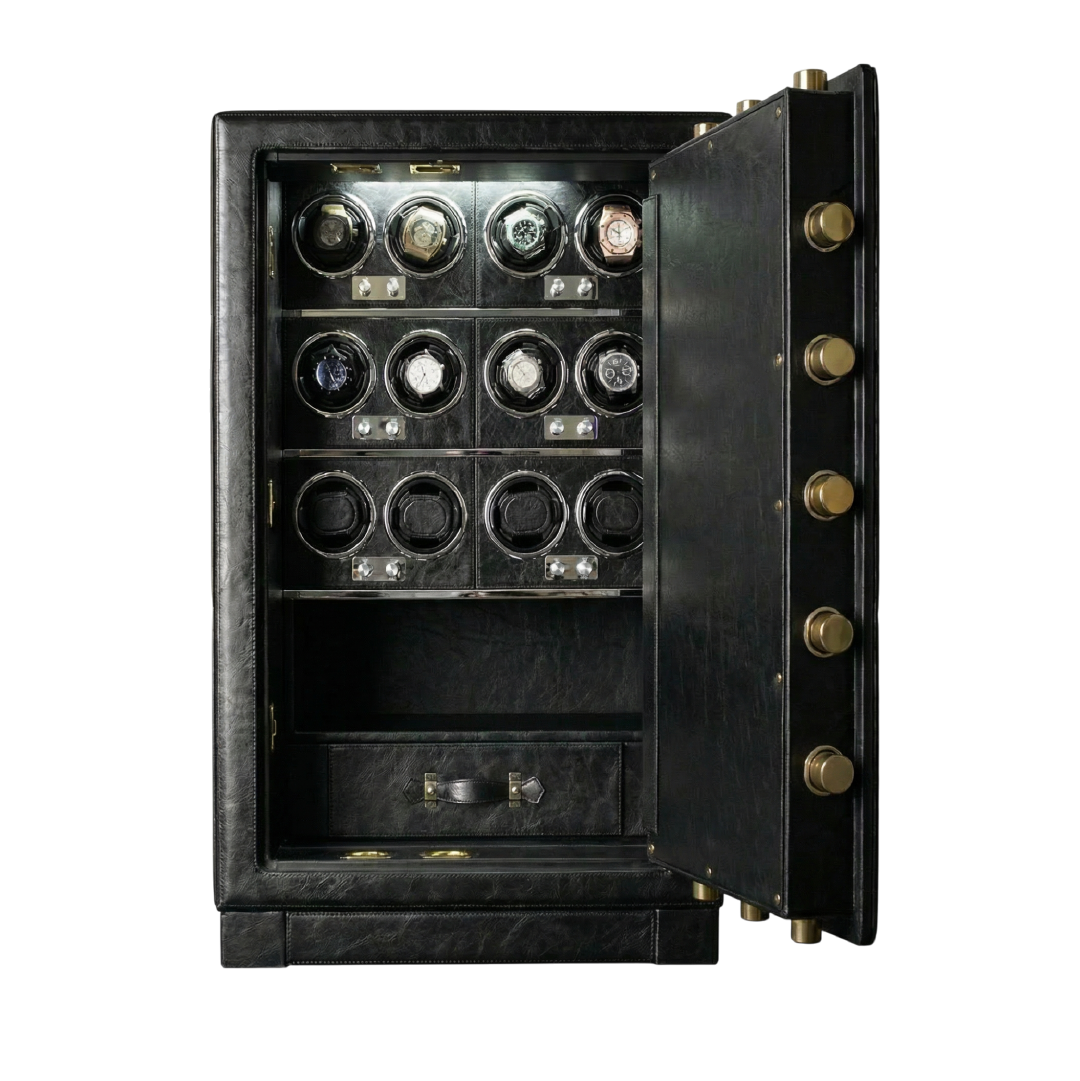 Apollo™ 12 Watch Safe — Black Leather