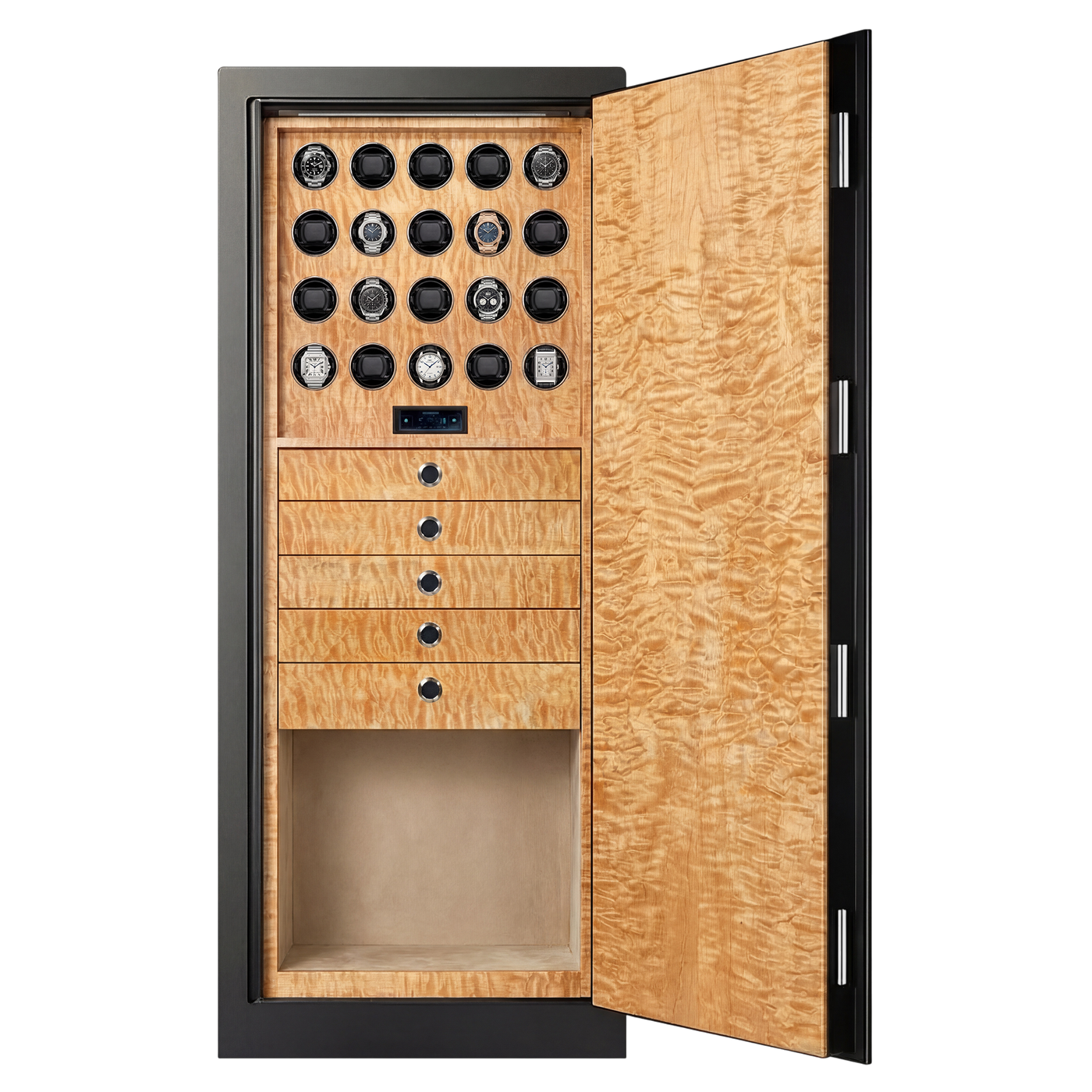 Grand Meridian™ 20 Watch Safe — Fiddleback Maple Wood / Standard