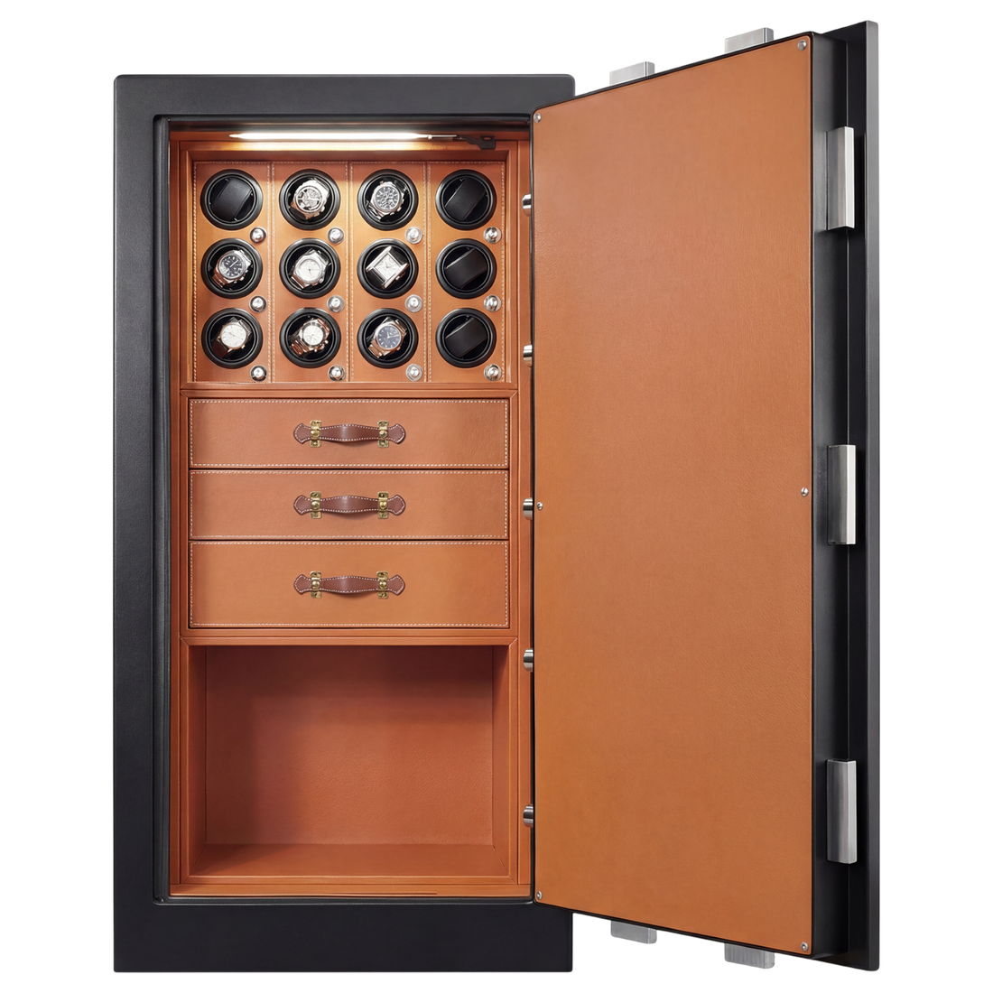 Veron Elite™ 12 Watch Safe — Nappa Leather Brown