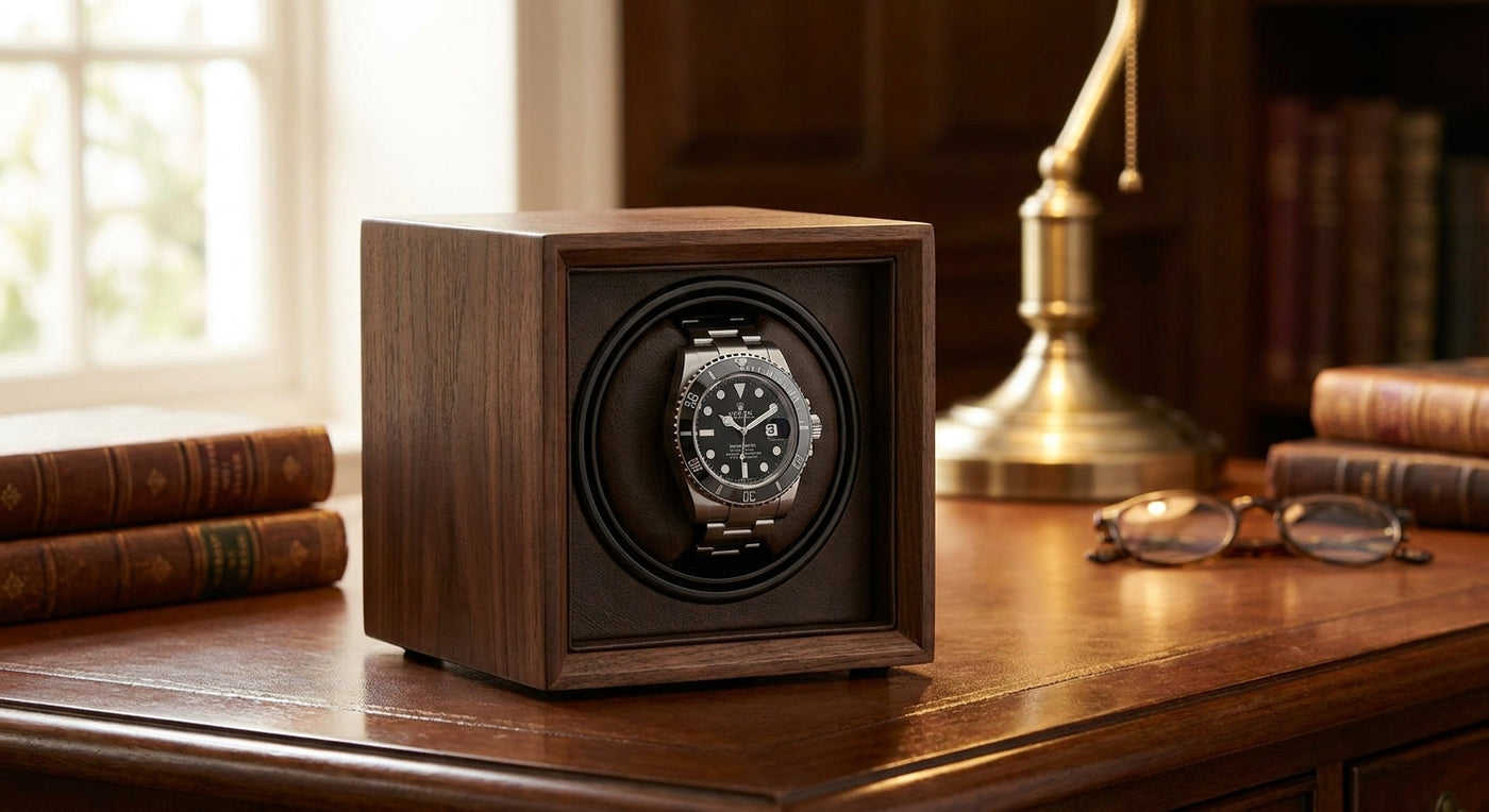 Single watch winder for a Rolex Submariner