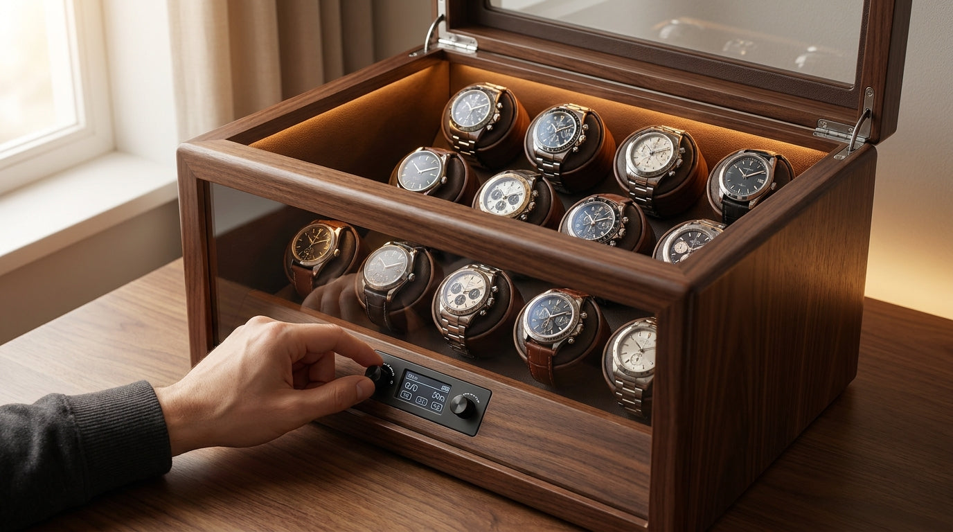 How to set up a 12-slot watch winder correctly