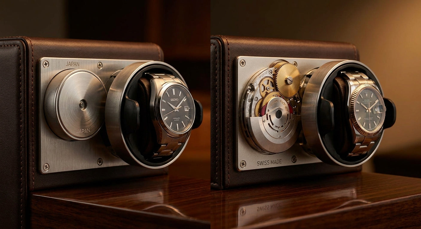 Watch winder motor types: Japanese vs Swiss movement