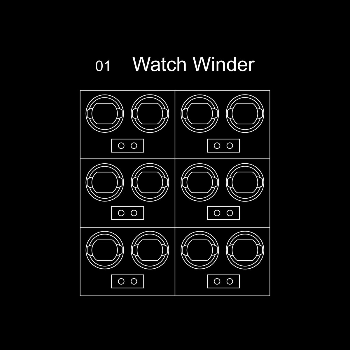 Apollo™ 12 Watch Safe — technical drawing