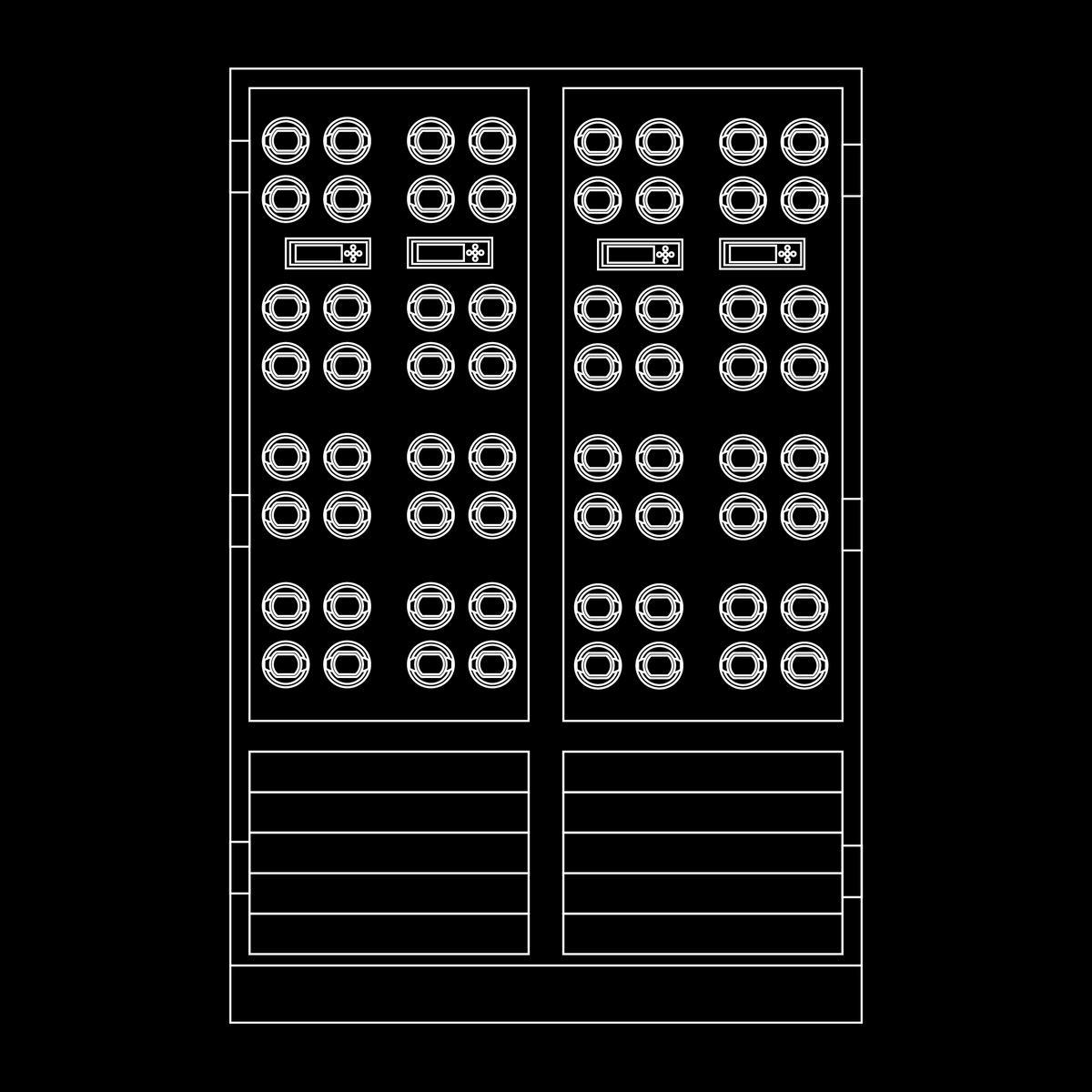 Enclave™ 64 Watch Winder Cabinet — technical drawing