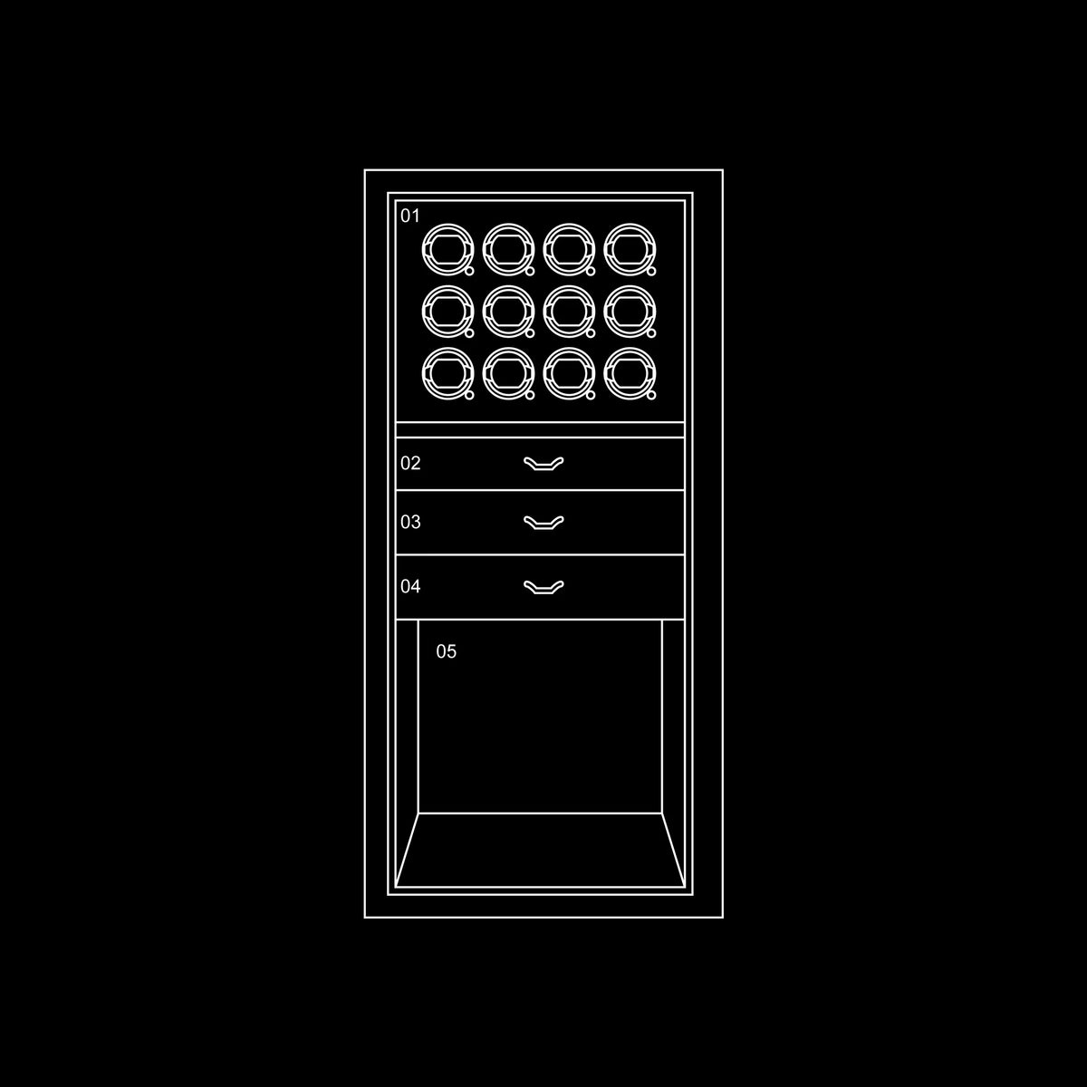 Veron Elite™ 12 Watch Safe — technical drawing