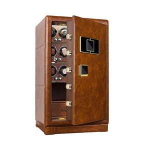 Luxury Apollo™ 12 watch safe box, Brown with 12 Watches Capacity