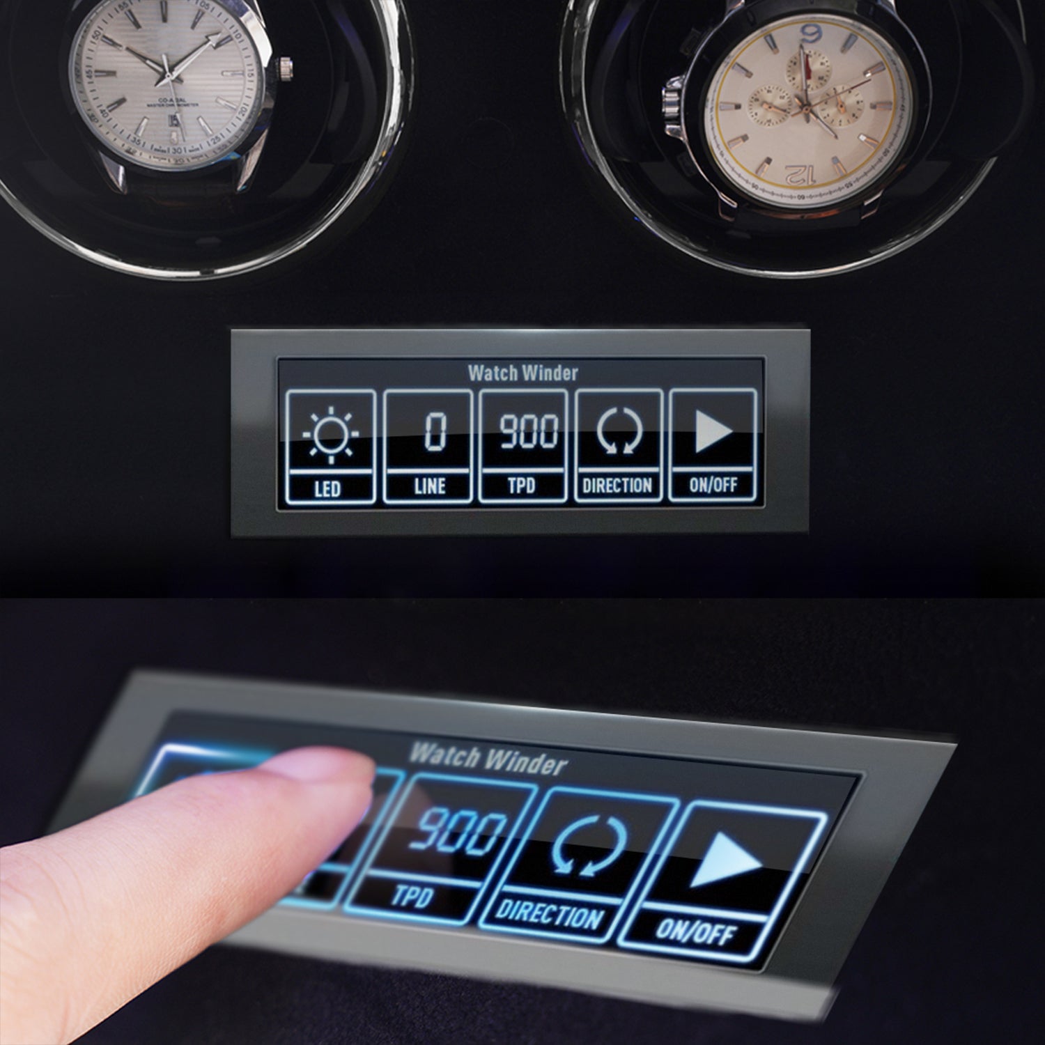 Enigwatch Virtuoso 6 Watches Winder with Integrated Setting Panel